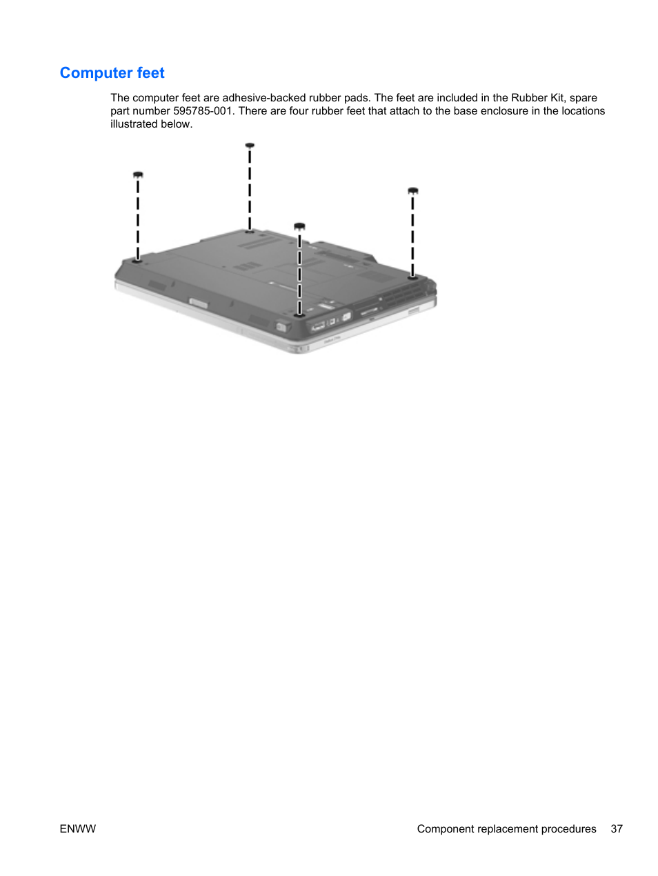 Computer feet | HPP Enterprises 2740P User Manual | Page 45 / 117