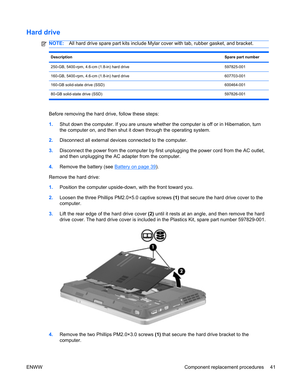 Hard drive | HPP Enterprises 2740P User Manual | Page 49 / 117