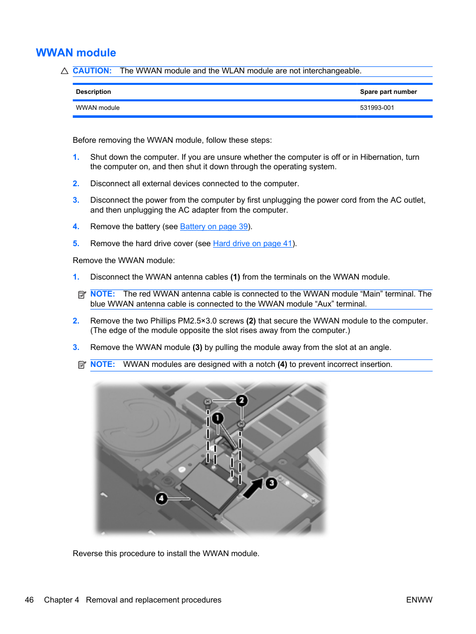 Wwan module | HPP Enterprises 2740P User Manual | Page 54 / 117