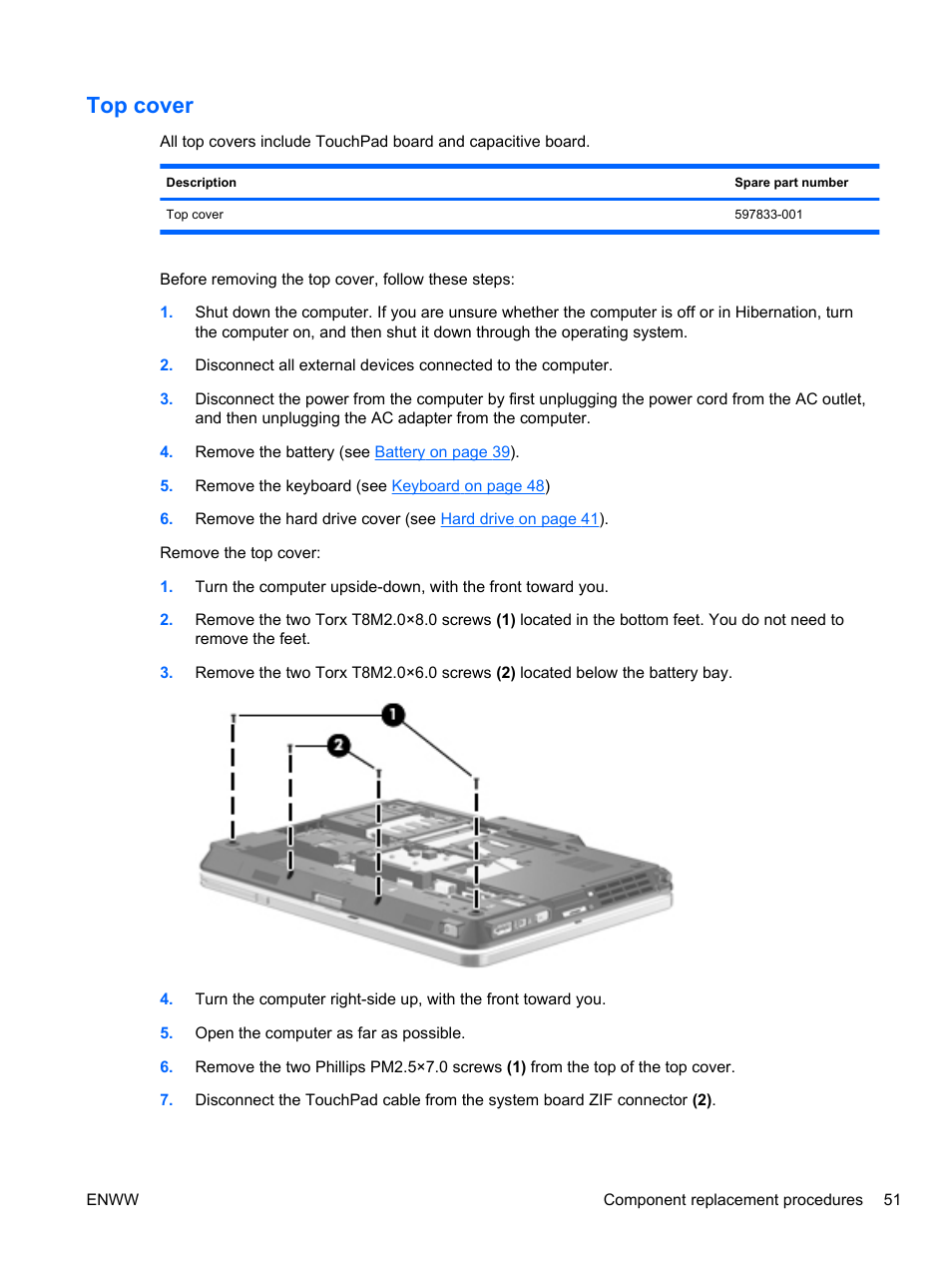 Top cover | HPP Enterprises 2740P User Manual | Page 59 / 117