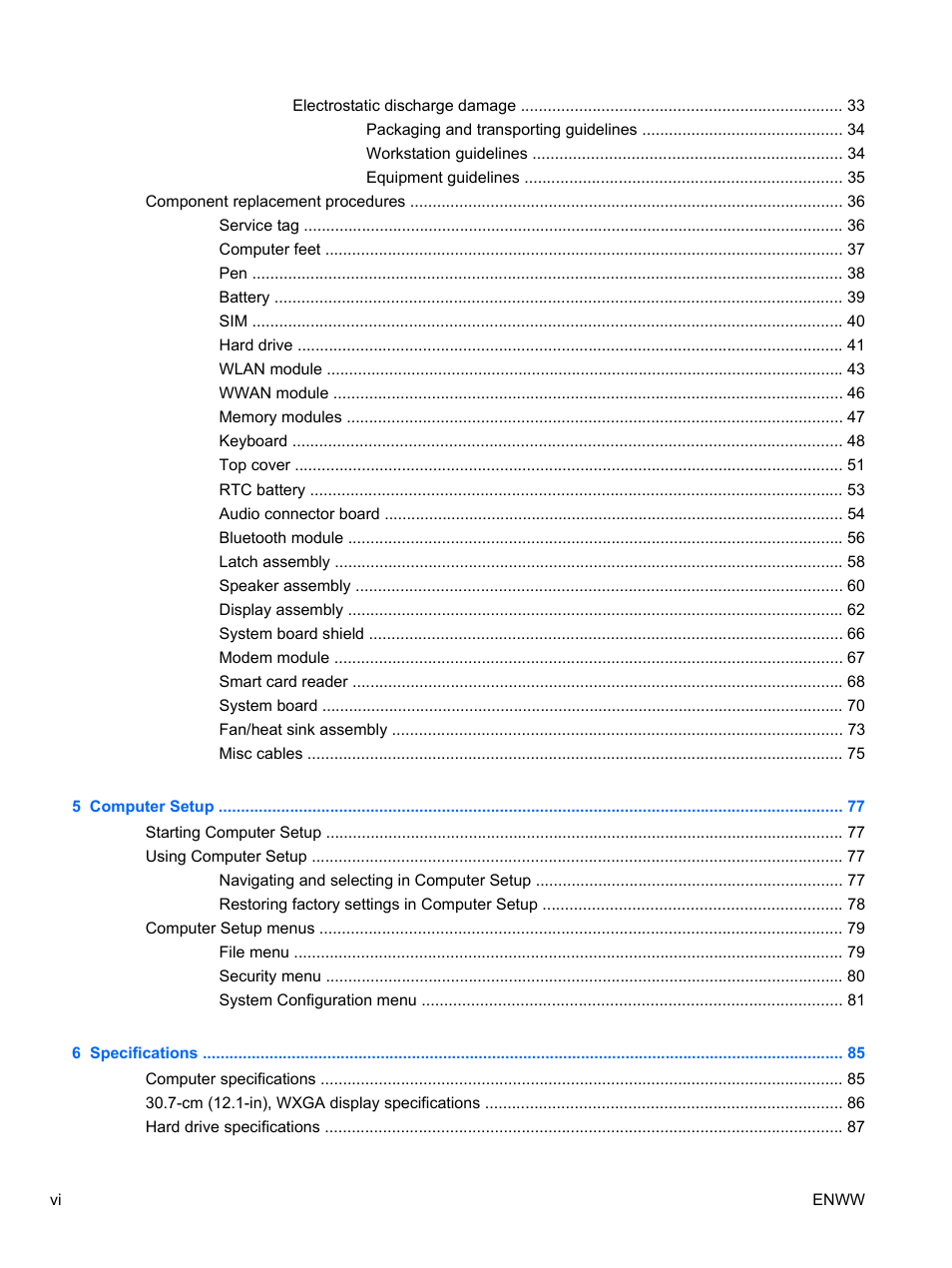 HPP Enterprises 2740P User Manual | Page 6 / 117