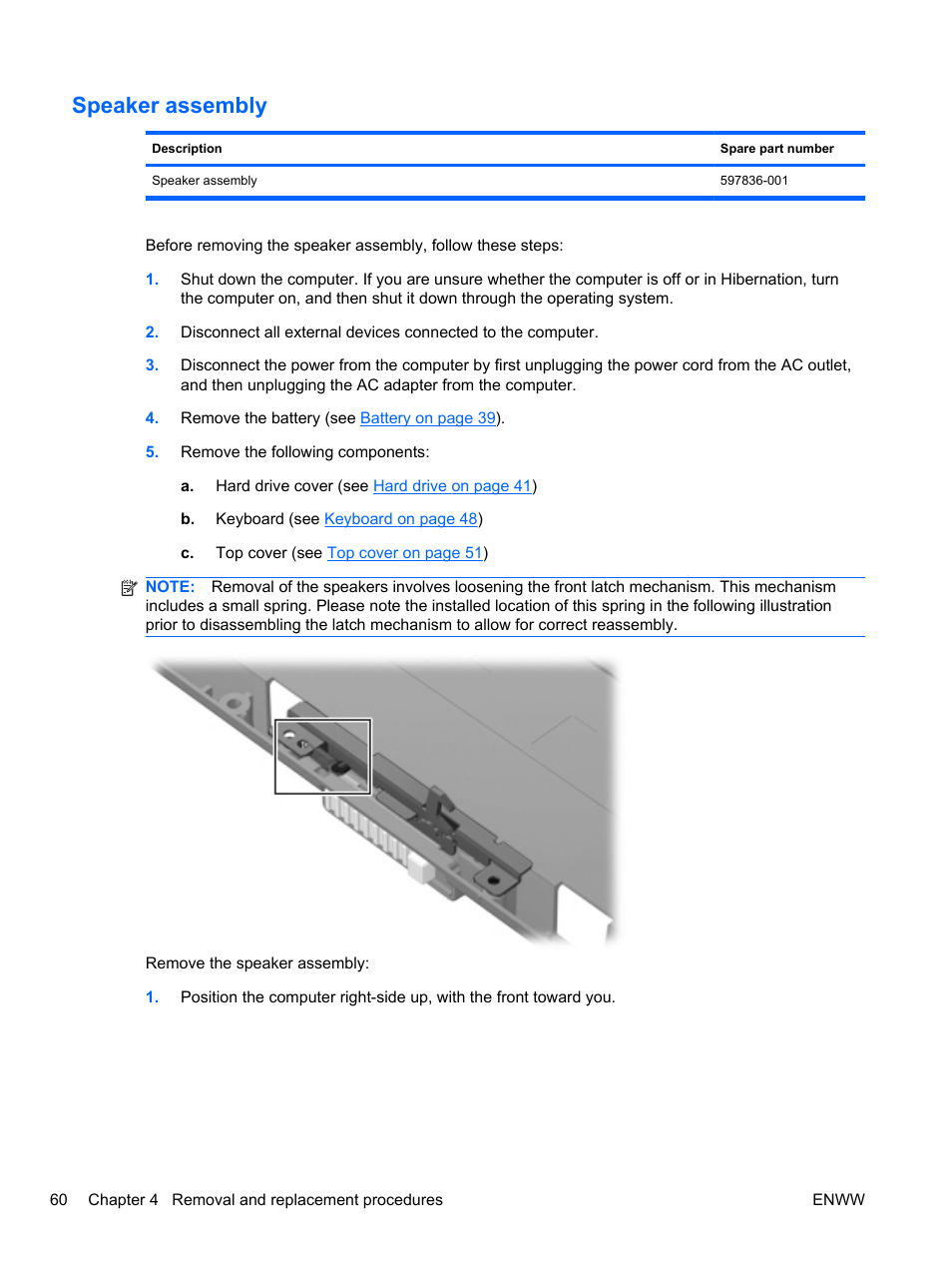 Speaker assembly | HPP Enterprises 2740P User Manual | Page 68 / 117