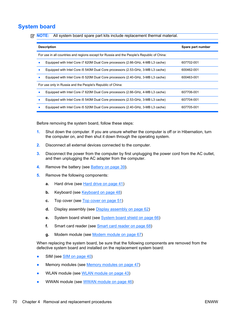 System board | HPP Enterprises 2740P User Manual | Page 78 / 117