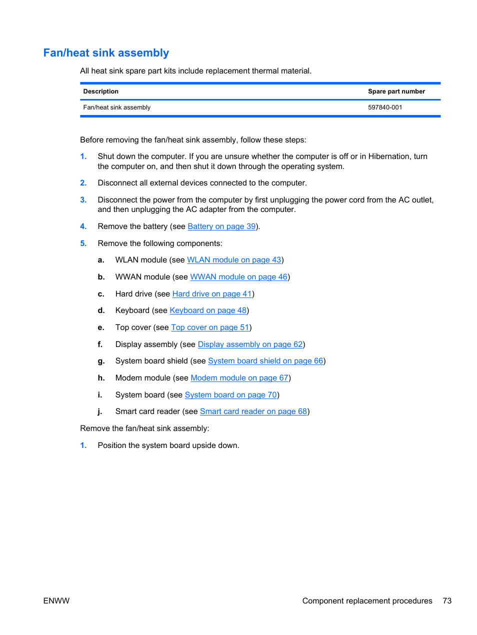 Fan/heat sink assembly | HPP Enterprises 2740P User Manual | Page 81 / 117