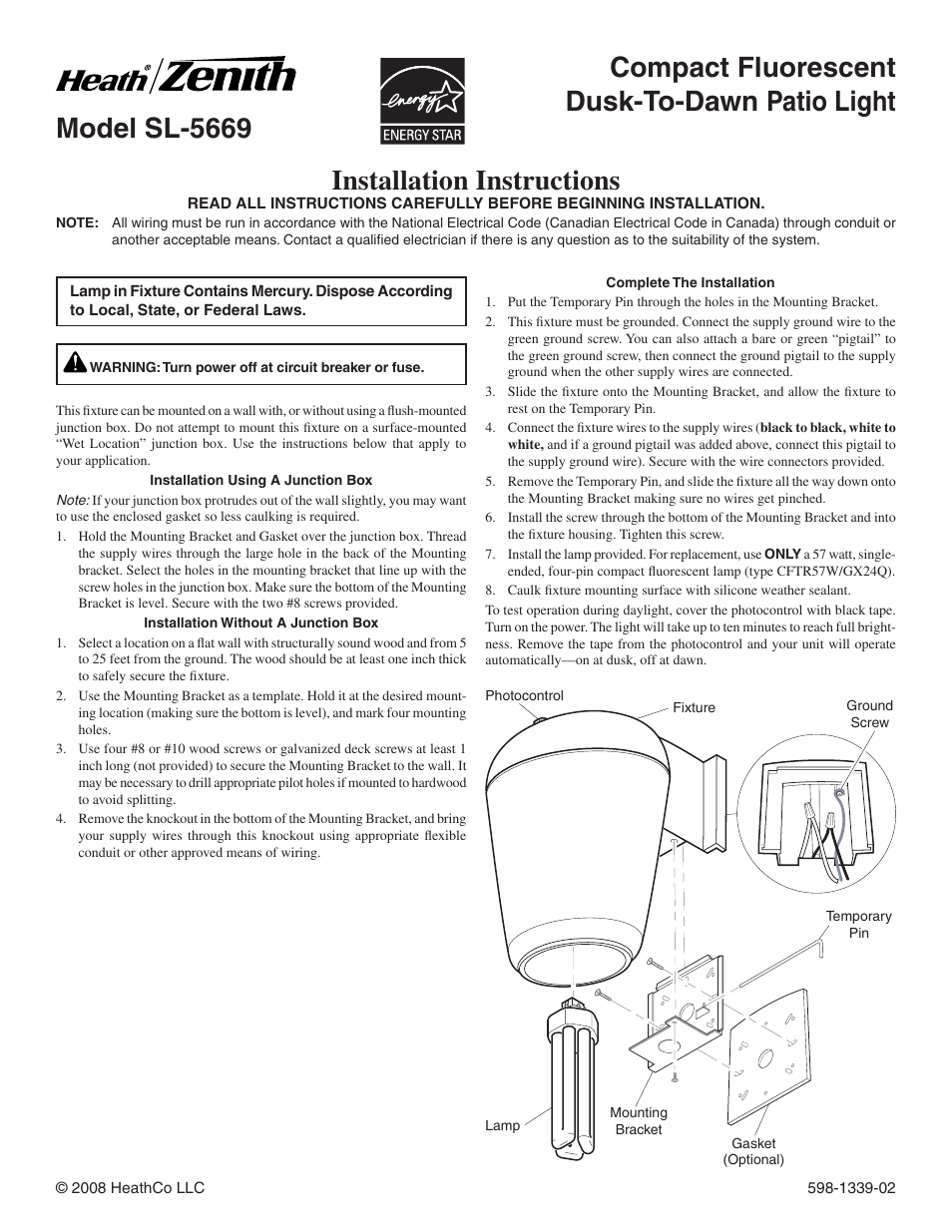 Heath Zenith SL-5669 User Manual | 8 pages