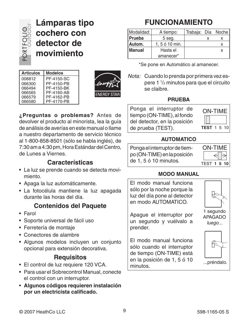 Heath Zenith PF-4160-AB User Manual | Page 9 / 24