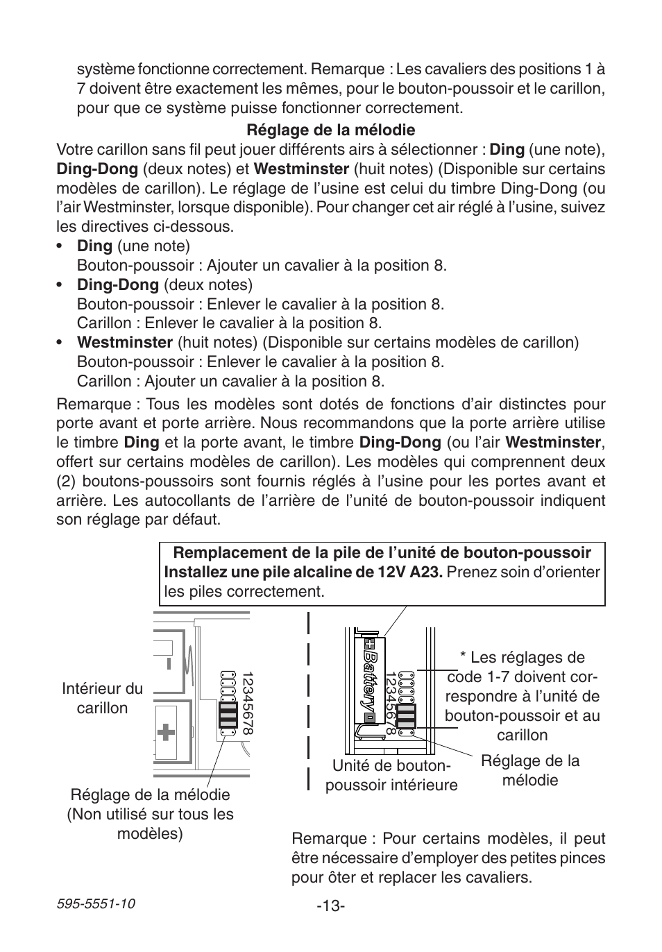 Heath Zenith Wireless Chime 595-5551-10 User Manual | Page 13 / 16