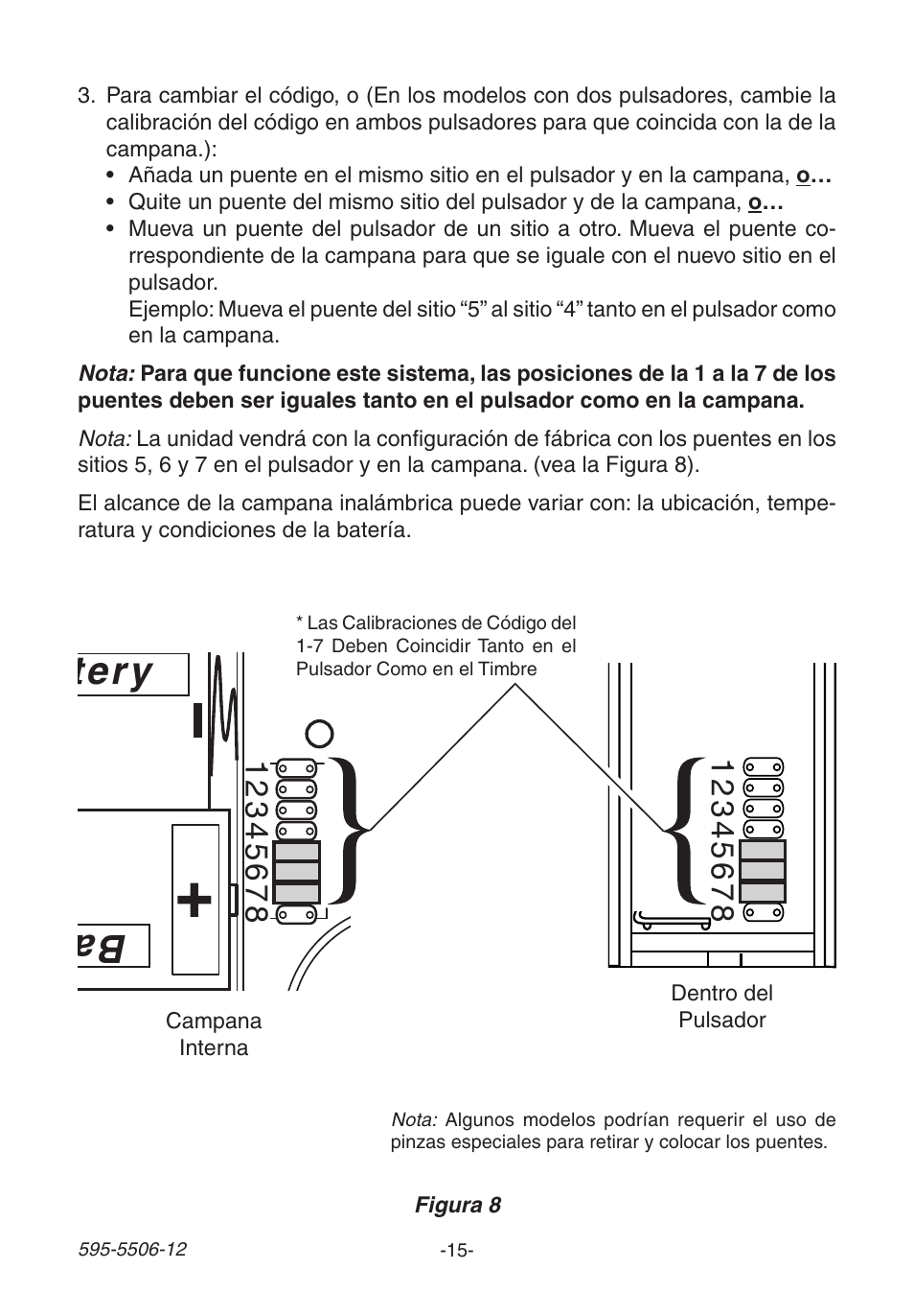 Ba tte ry battery battery | Heath Zenith 6270 Series User Manual | Page 15 / 28