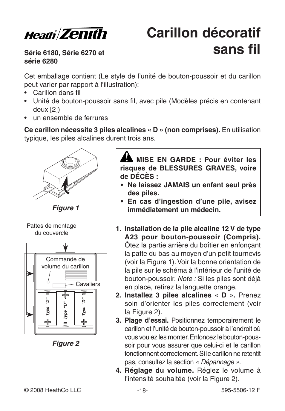 Carillon décoratif sans fil | Heath Zenith 6270 Series User Manual | Page 18 / 28