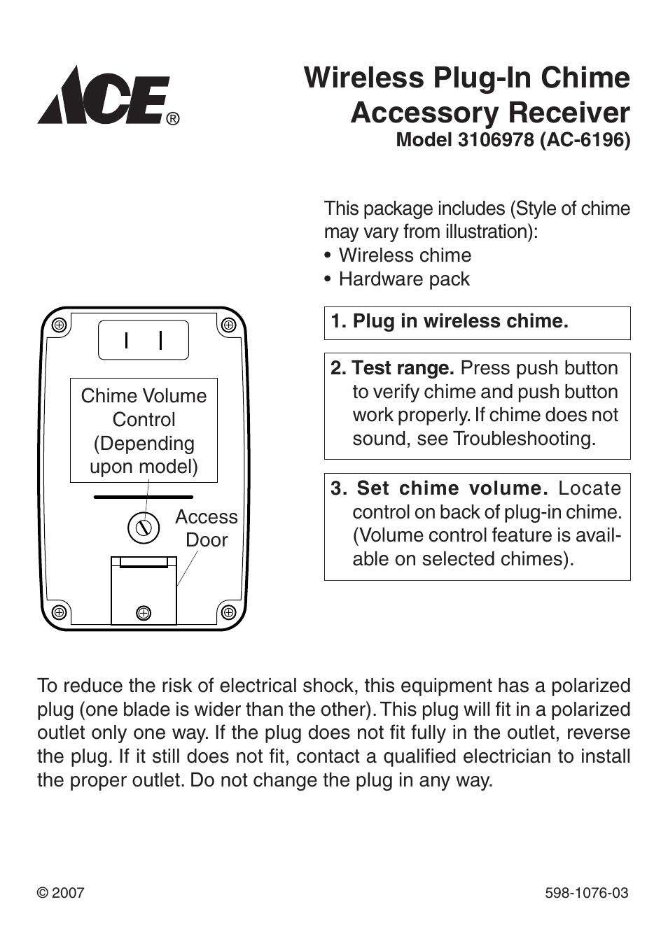 Heath Zenith 3106978 (AC-6196) User Manual | 16 pages