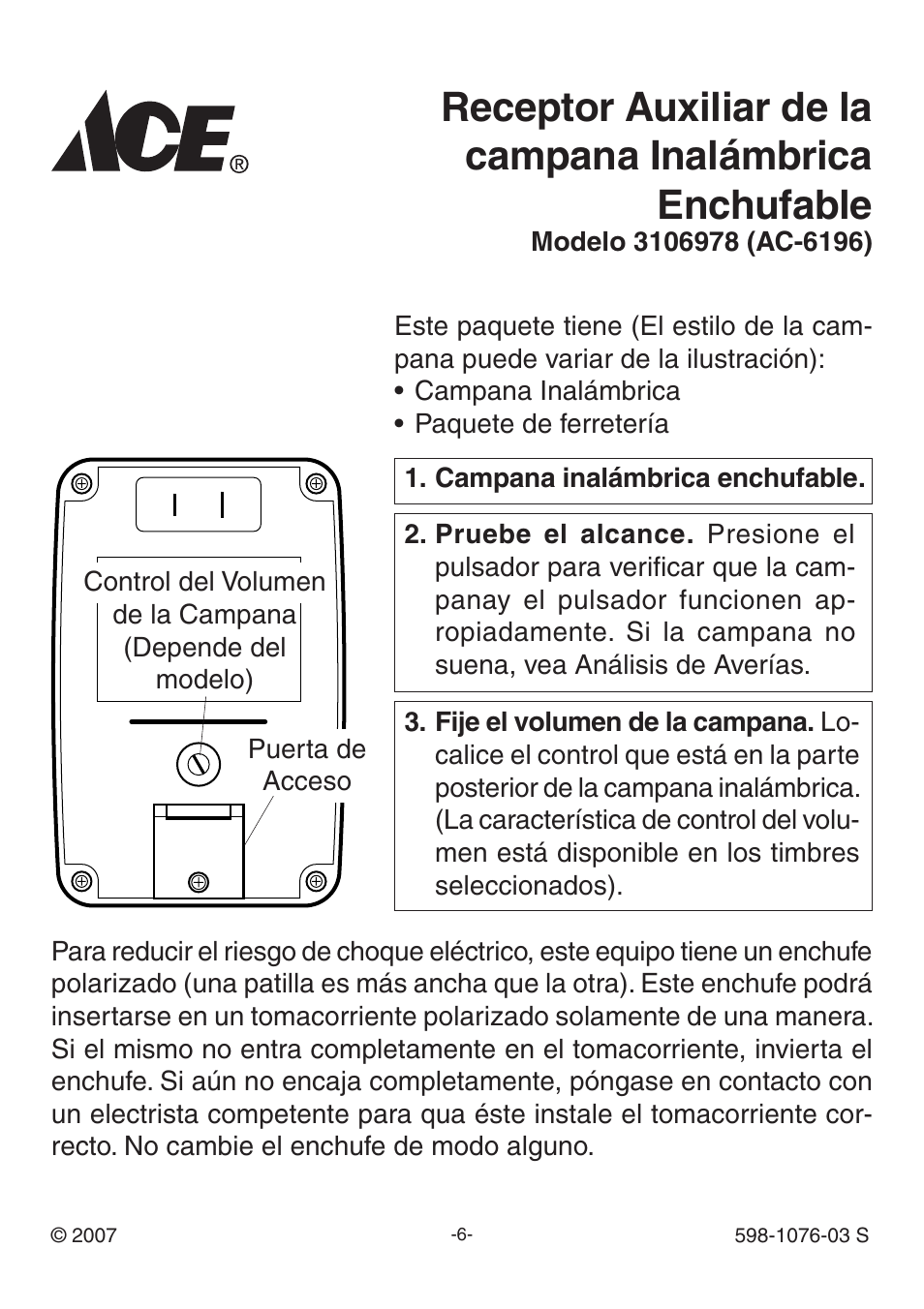 Heath Zenith 3106978 (AC-6196) User Manual | Page 6 / 16