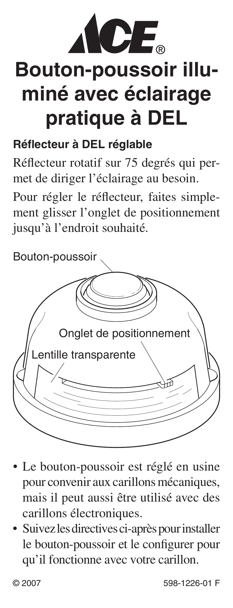 Heath Zenith LED Lighted Pushbutton with Courtesy Light 598-1226-01 User Manual | Page 13 / 20