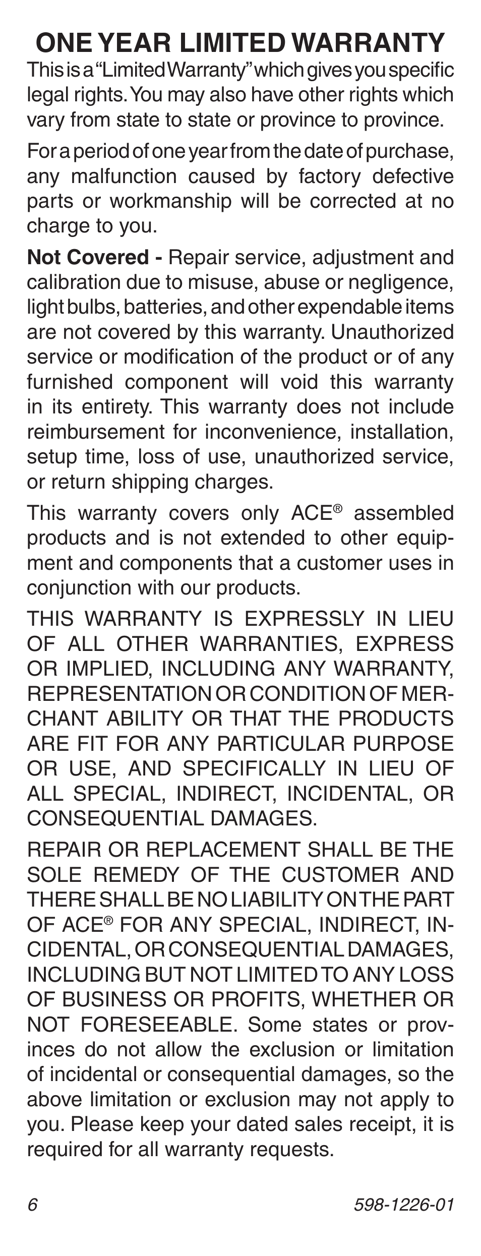 One year limited warranty | Heath Zenith LED Lighted Pushbutton with Courtesy Light 598-1226-01 User Manual | Page 6 / 20