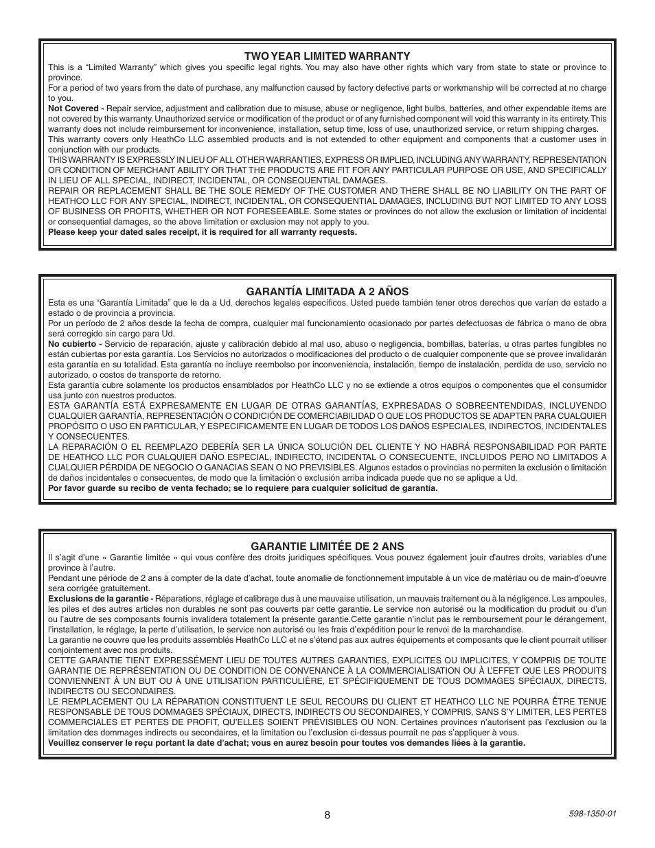 Heath Zenith Utilitech UT-5681-BZ User Manual | Page 8 / 8