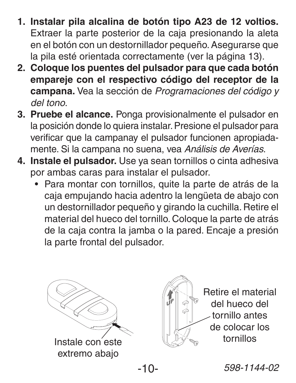 Heath Zenith Wireless Dual Push Button Accessory SL-6200 User Manual | Page 10 / 24