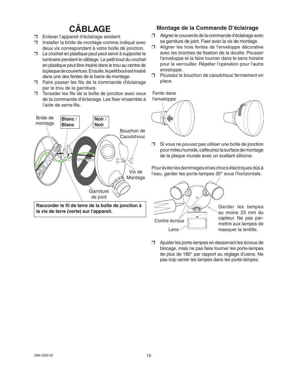 Câblage | Heath Zenith Motion Sensor Light Control UT-5105-WH User Manual | Page 15 / 20