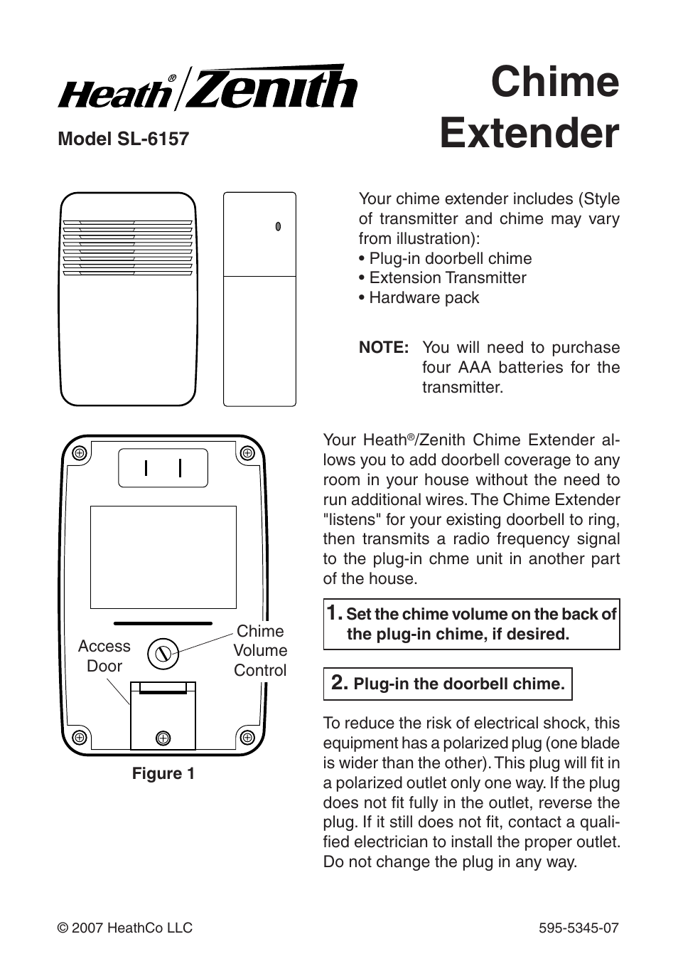 Heath Zenith Chime Extender SL-6157 User Manual | 24 pages