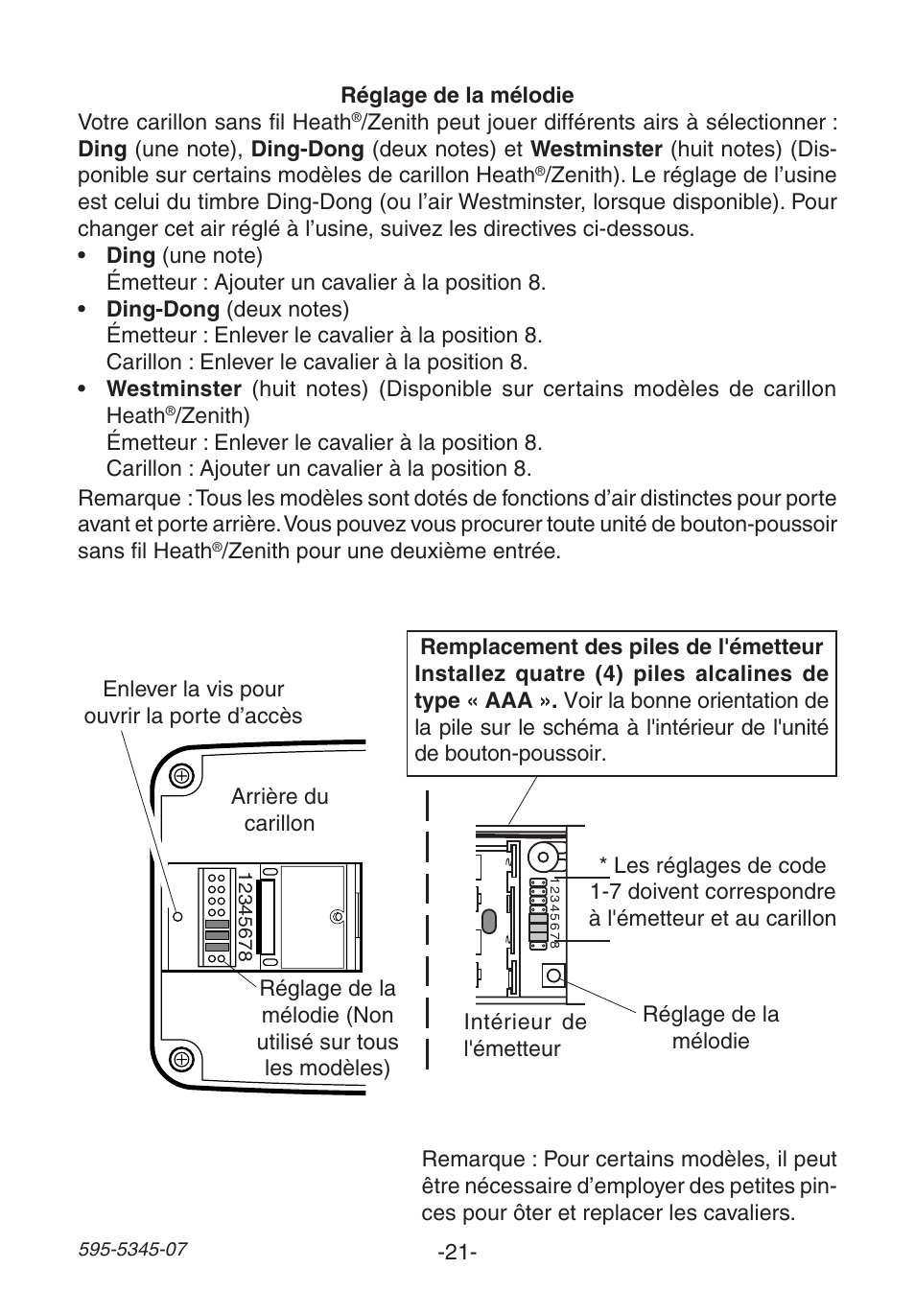 Heath Zenith Chime Extender SL-6157 User Manual | Page 21 / 24