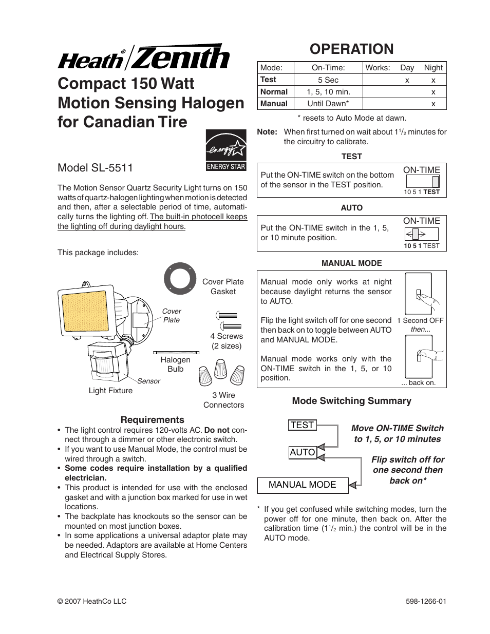 Heath Zenith SL-5511 User Manual | 12 pages