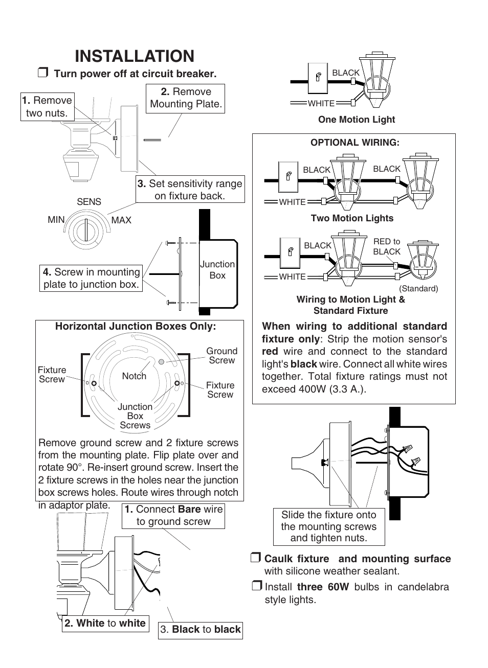 Installation | Heath Zenith Dual Brite Motion Sensing Coach Light SL-4180/84 - A User Manual | Page 2 / 4