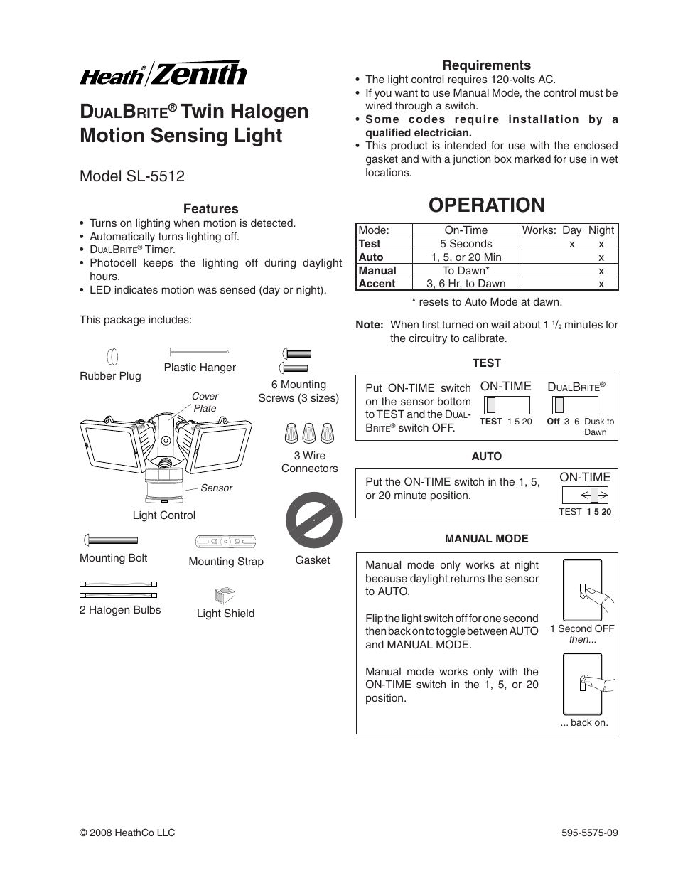 Heath Zenith SL-5512 User Manual | 20 pages