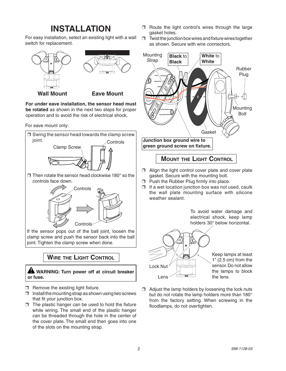 Installation | Heath Zenith SL-5411-WH User Manual | Page 2 / 12