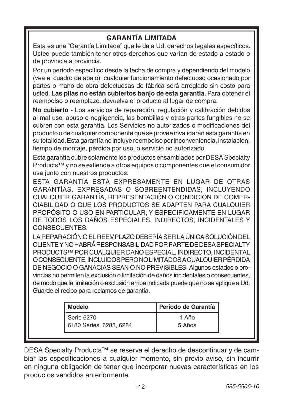 Heath Zenith DESA 6280 User Manual | Page 12 / 24