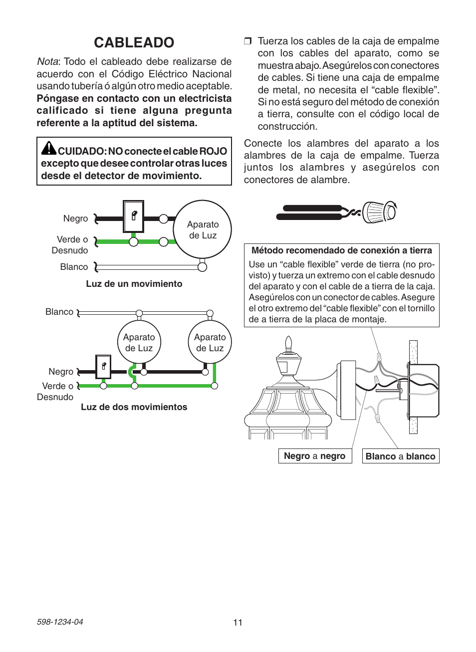 Cableado | Heath Zenith PF-4294-OR User Manual | Page 11 / 24