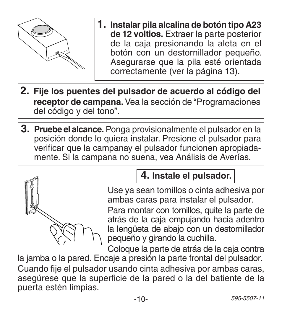 Heath Zenith Wireless Push Button Accessory SL-6290 Series User Manual | Page 10 / 24