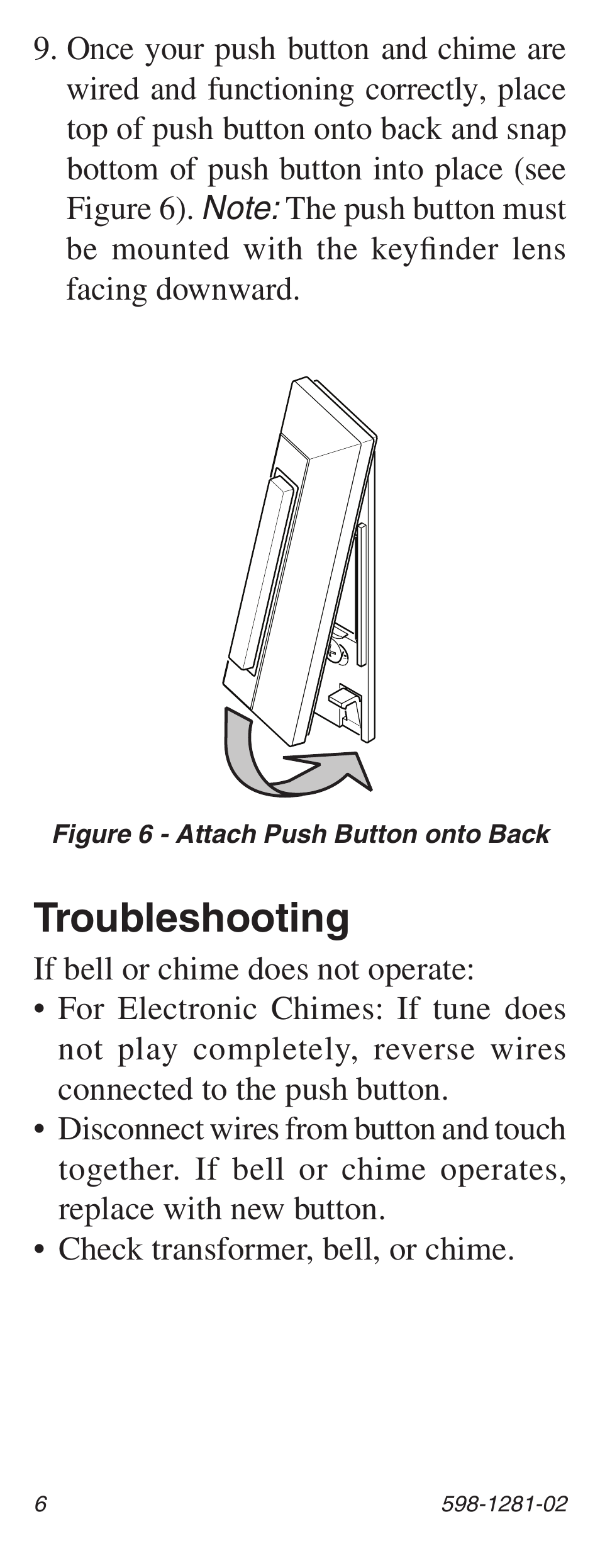 Troubleshooting | Heath Zenith LED Lighted Push Button with Keyfinder Light 598-1281-02 User Manual | Page 6 / 24
