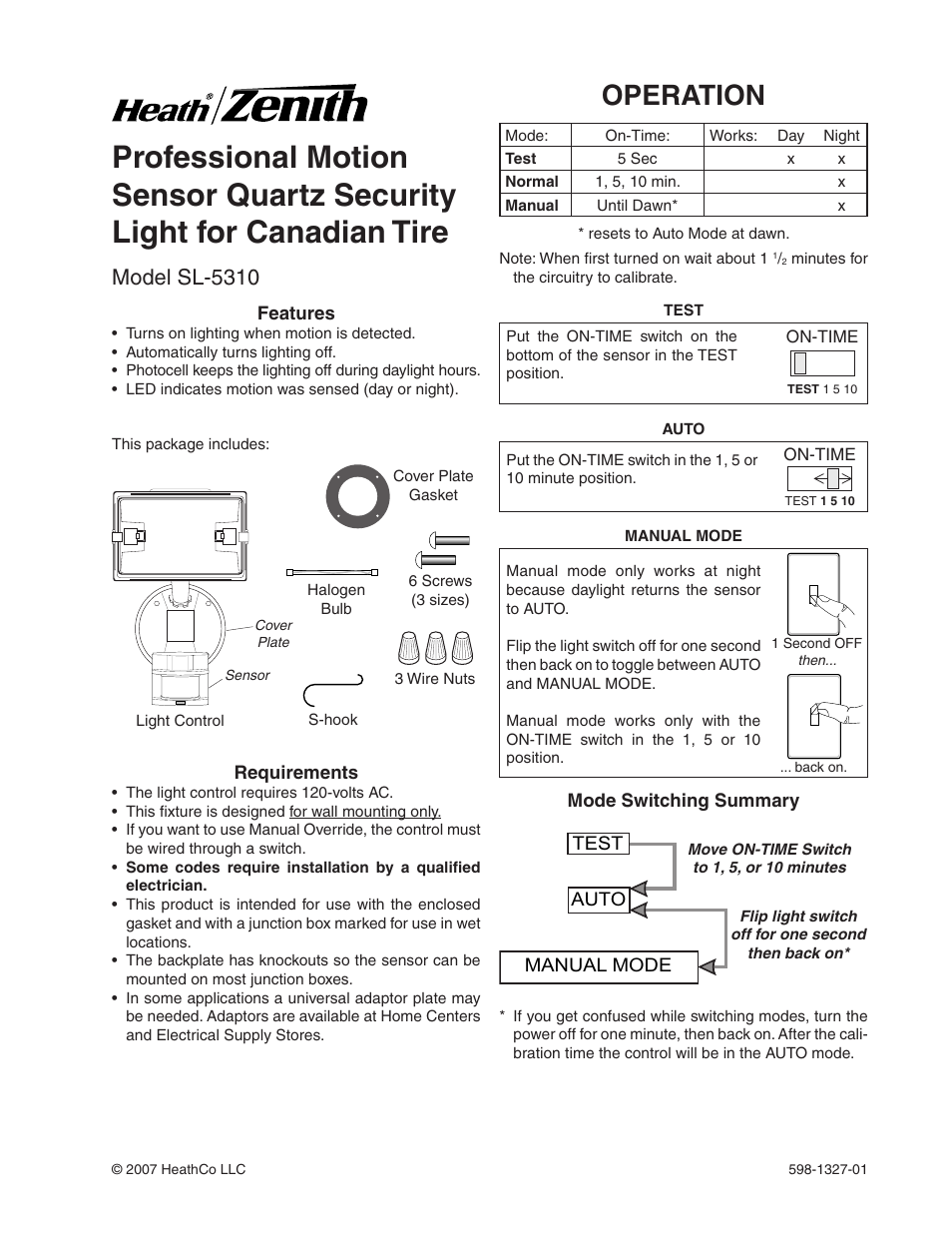 Heath Zenith SL-5310 User Manual | 12 pages