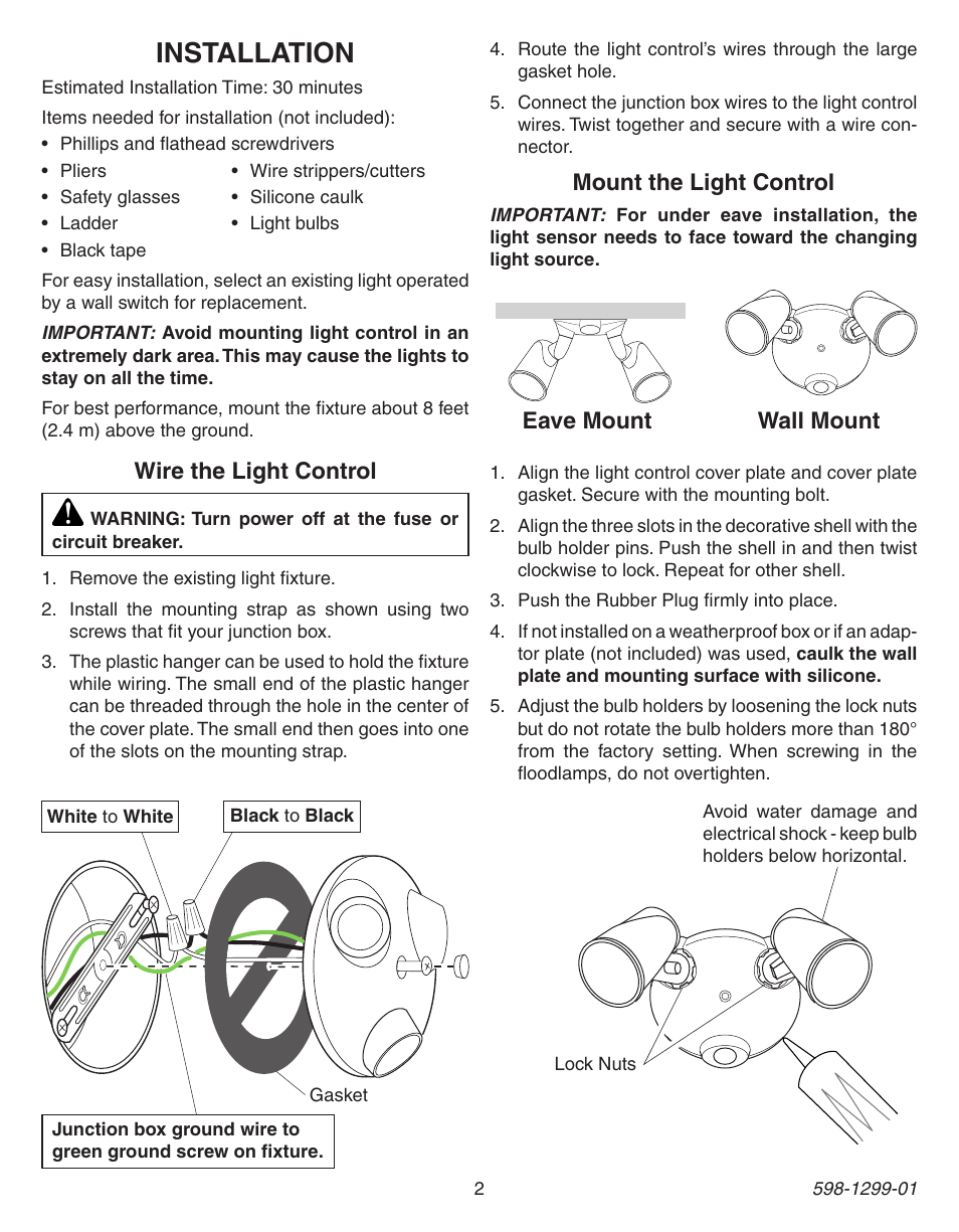 Installation | Heath Zenith Dusk to Dawn Light Control UT-5403-BZ User Manual | Page 2 / 12