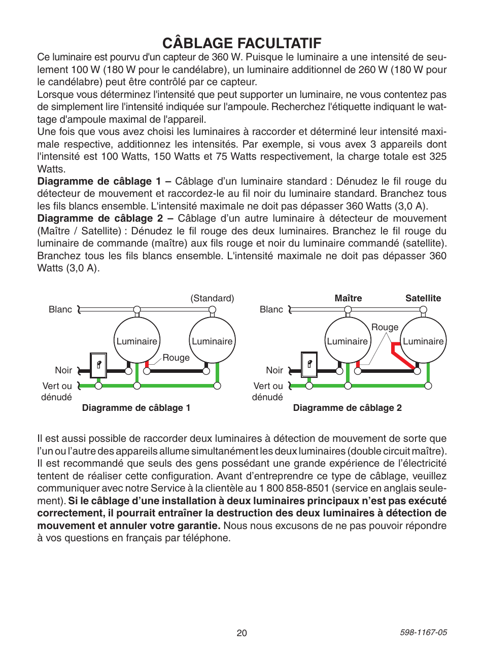 Câblage facultatif | Heath Zenith DualBrite PF-4192-BK User Manual | Page 20 / 24