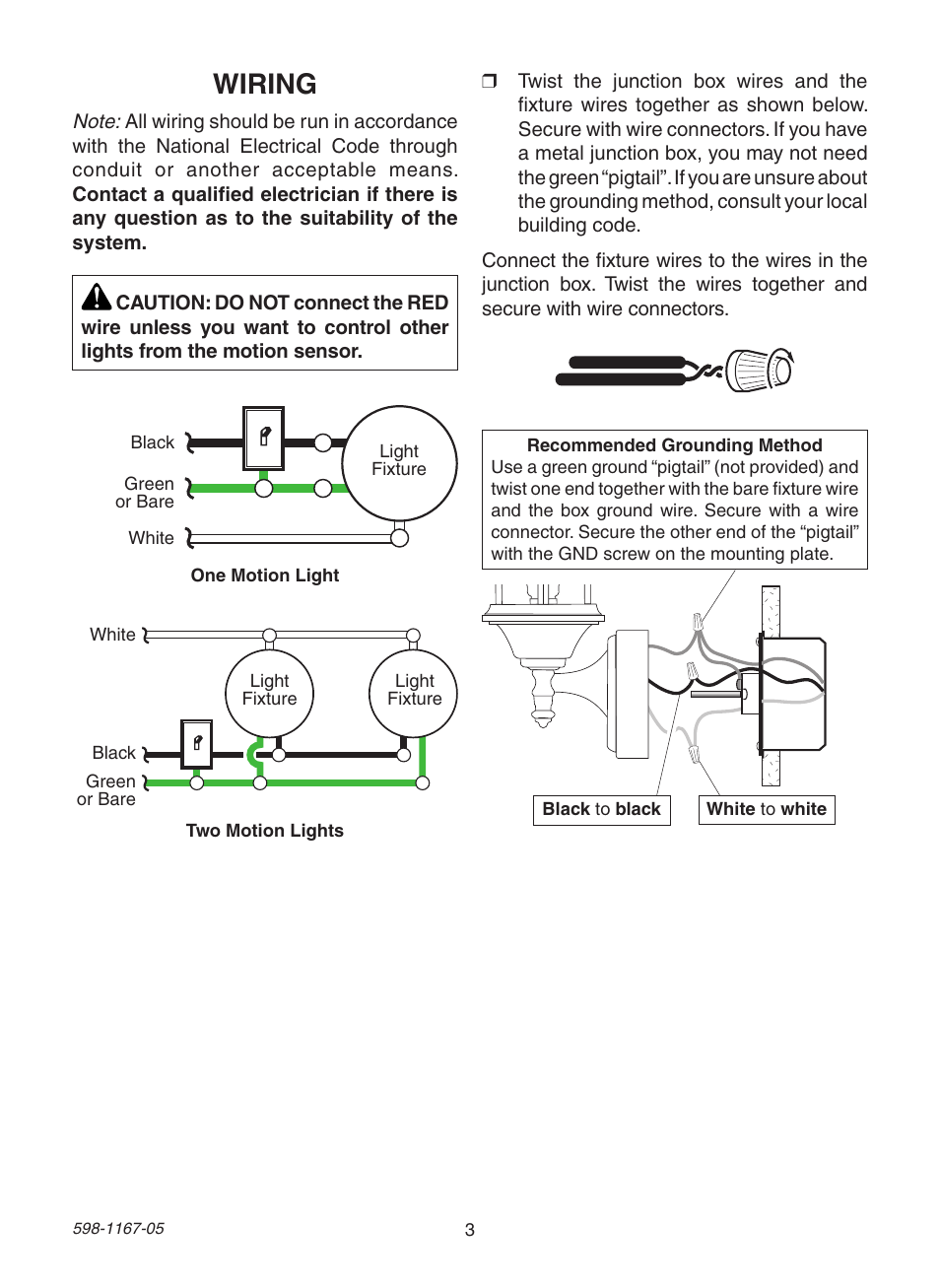 Wiring | Heath Zenith DualBrite PF-4192-BK User Manual | Page 3 / 24