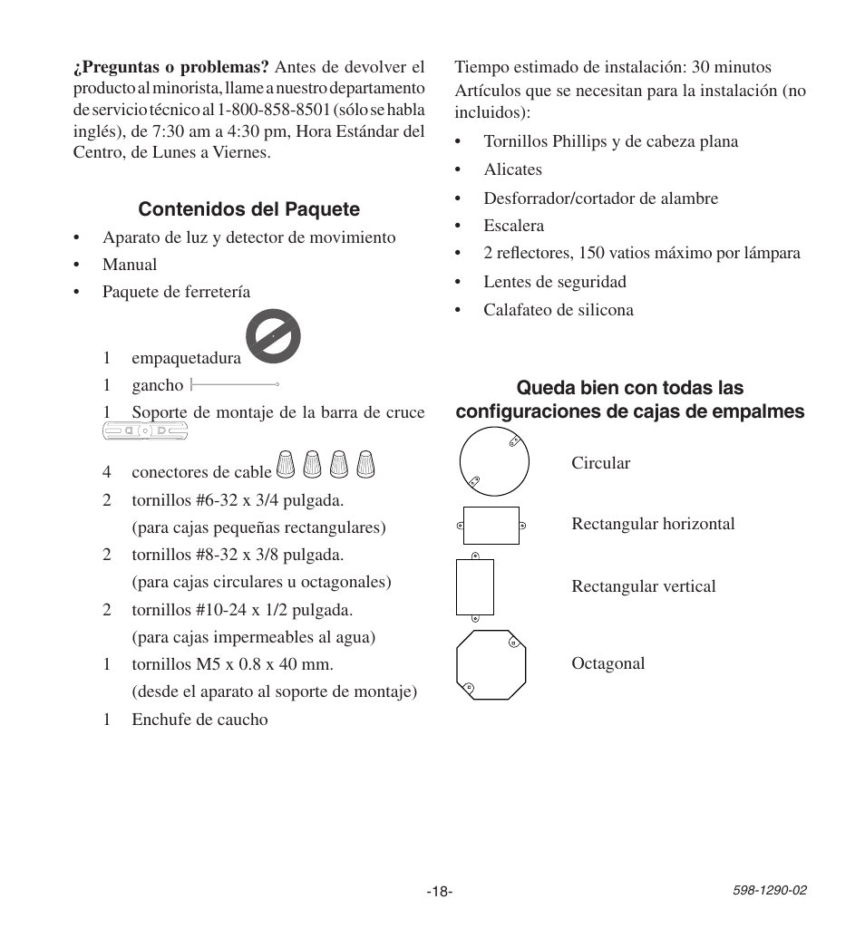 Heath Zenith Motion Sensing Security Light UT-9250-BZ User Manual | Page 18 / 42