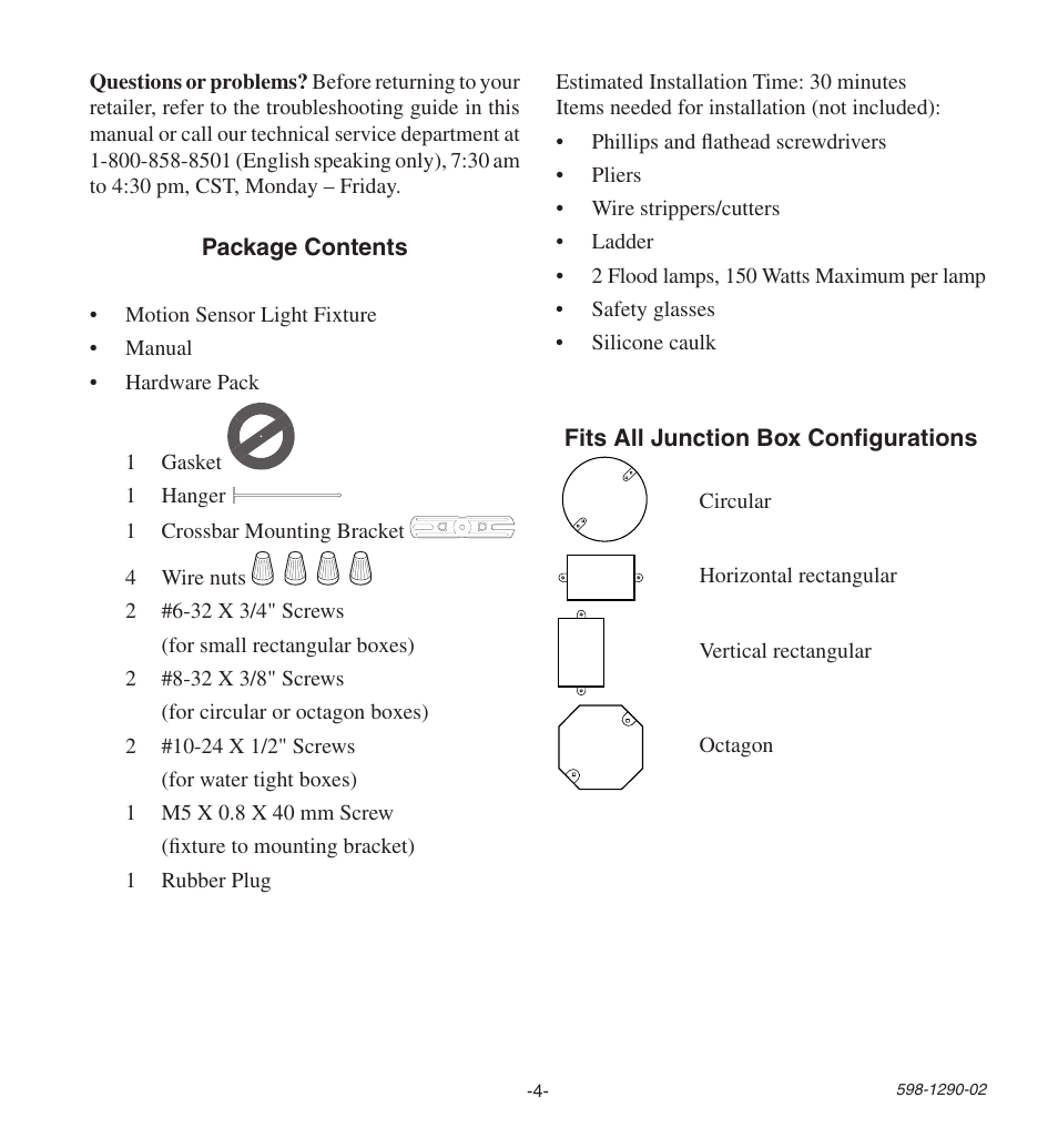 Heath Zenith Motion Sensing Security Light UT-9250-BZ User Manual | Page 4 / 42