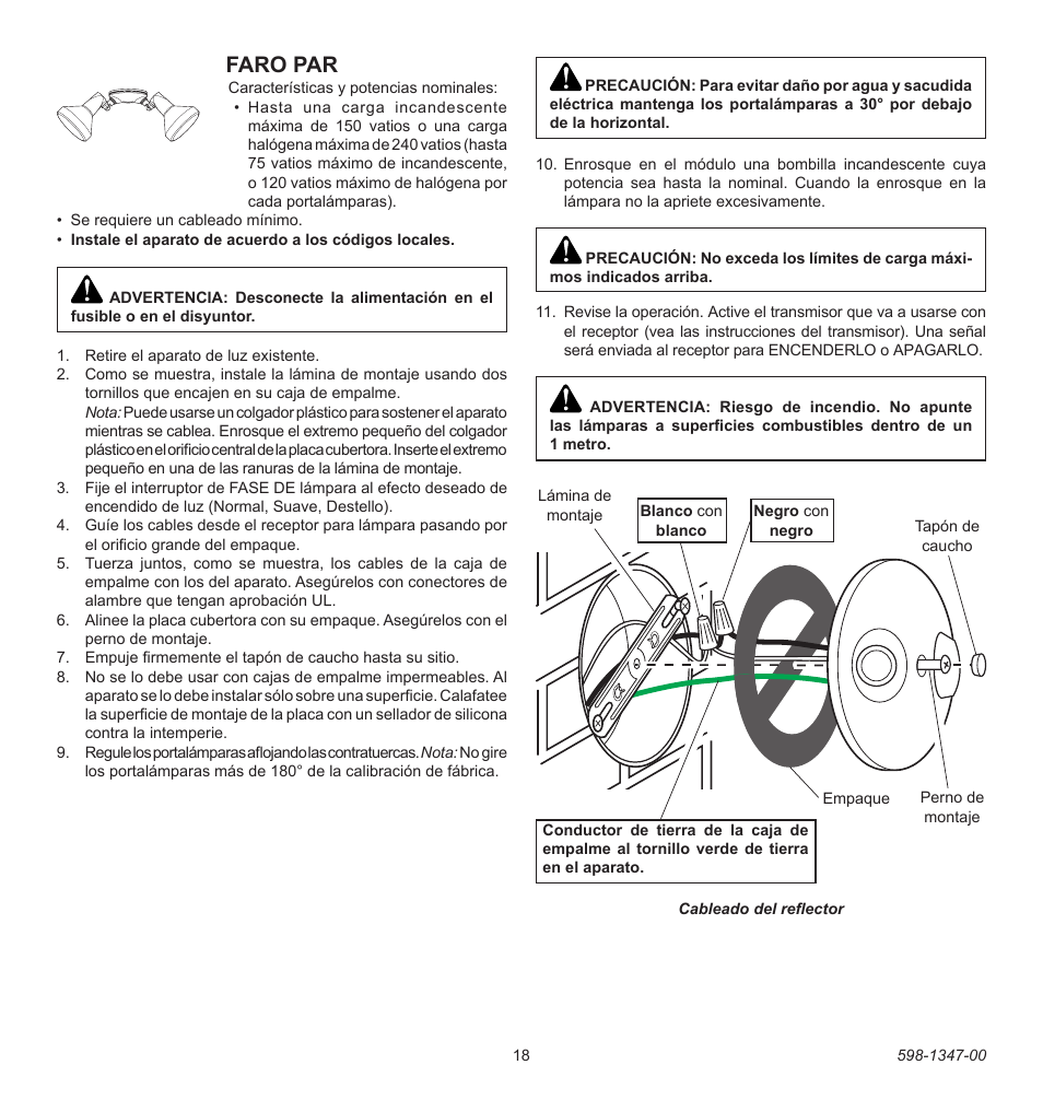 Faro par | Heath Zenith Secure Home 598-1347-00 User Manual | Page 18 / 32