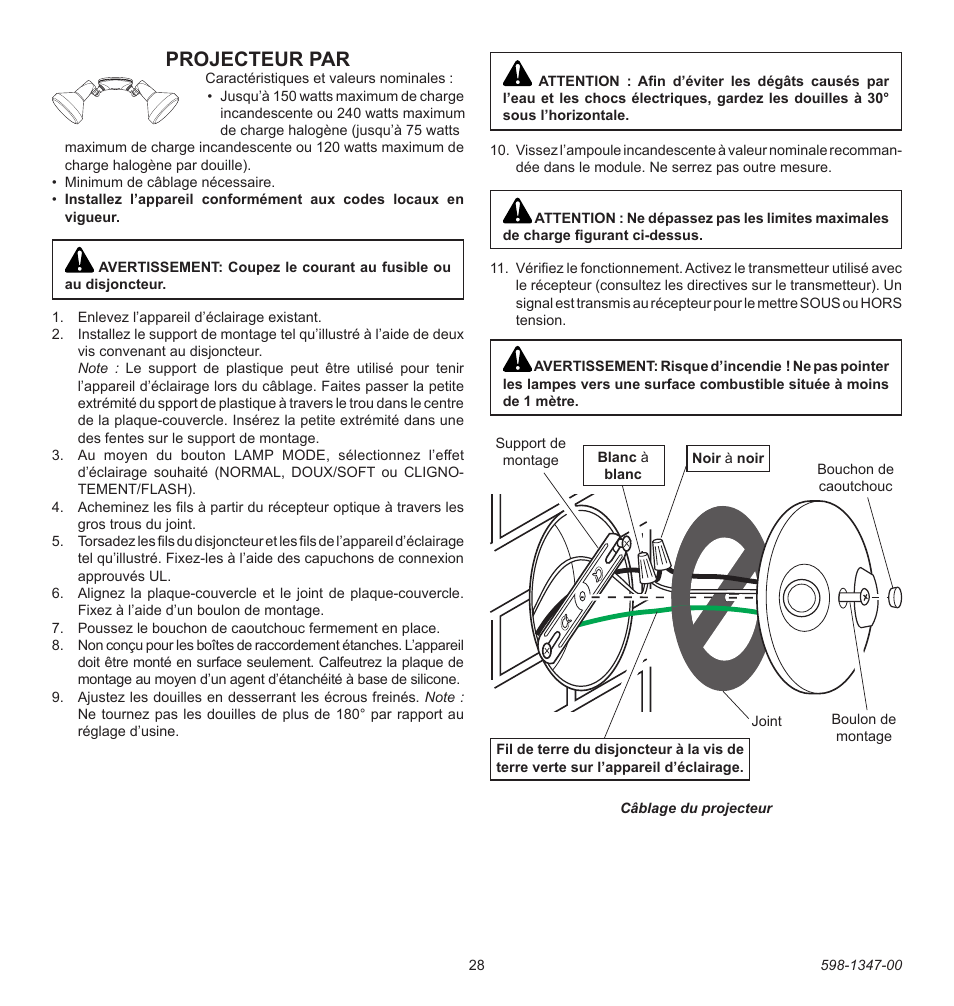 Projecteur par | Heath Zenith Secure Home 598-1347-00 User Manual | Page 28 / 32