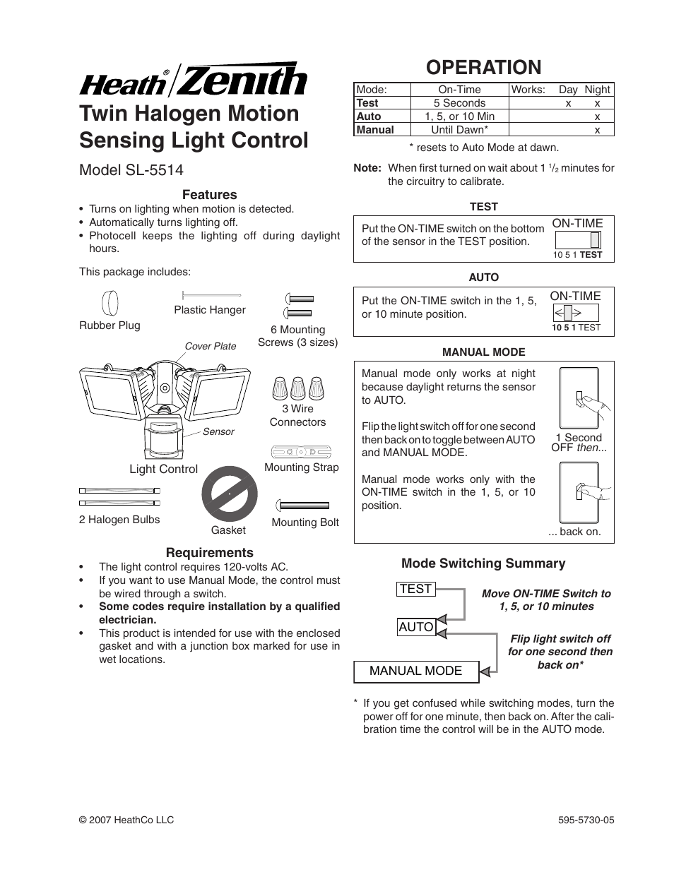 Heath Zenith SL-5514 User Manual | 12 pages