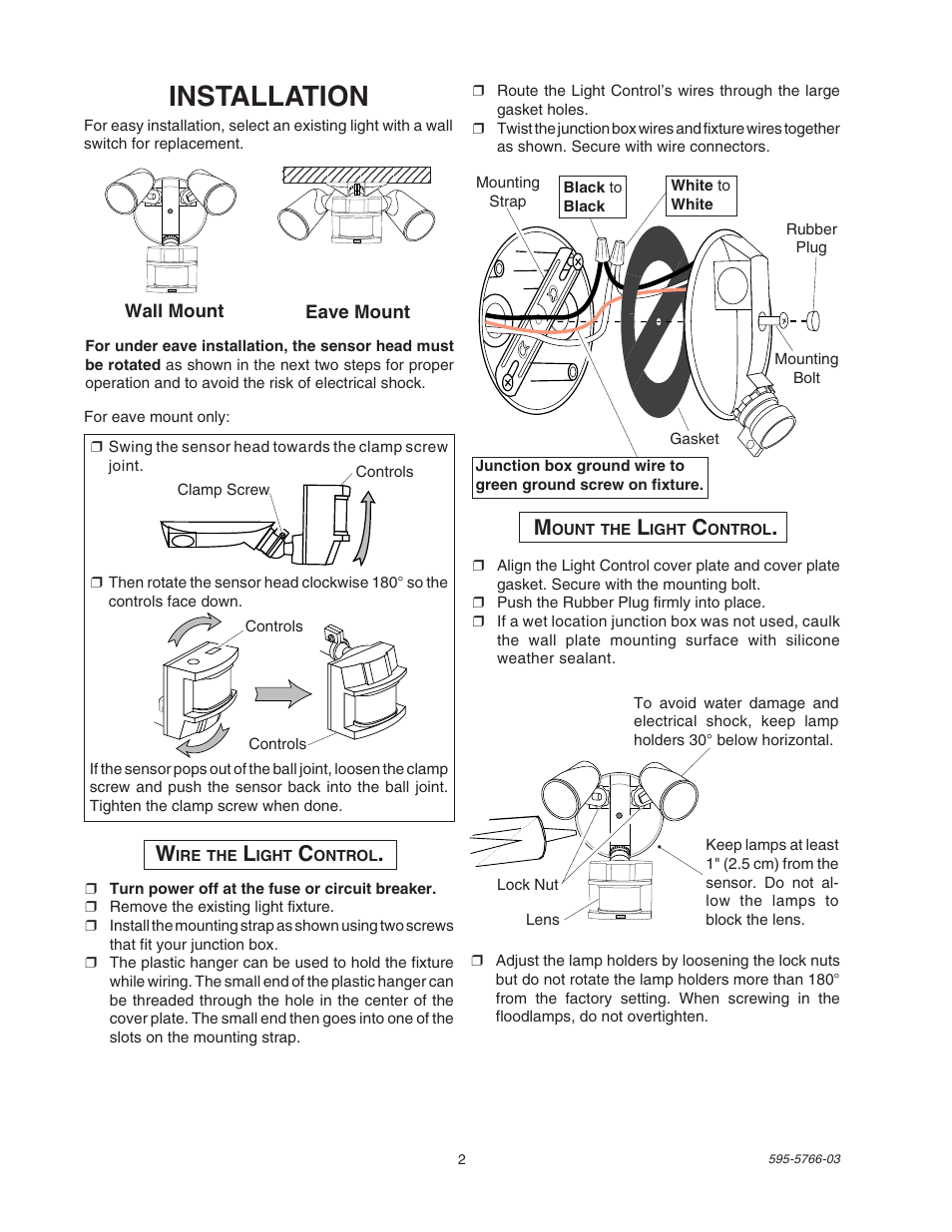 Installation | Heath Zenith SL-5411 User Manual | Page 2 / 12