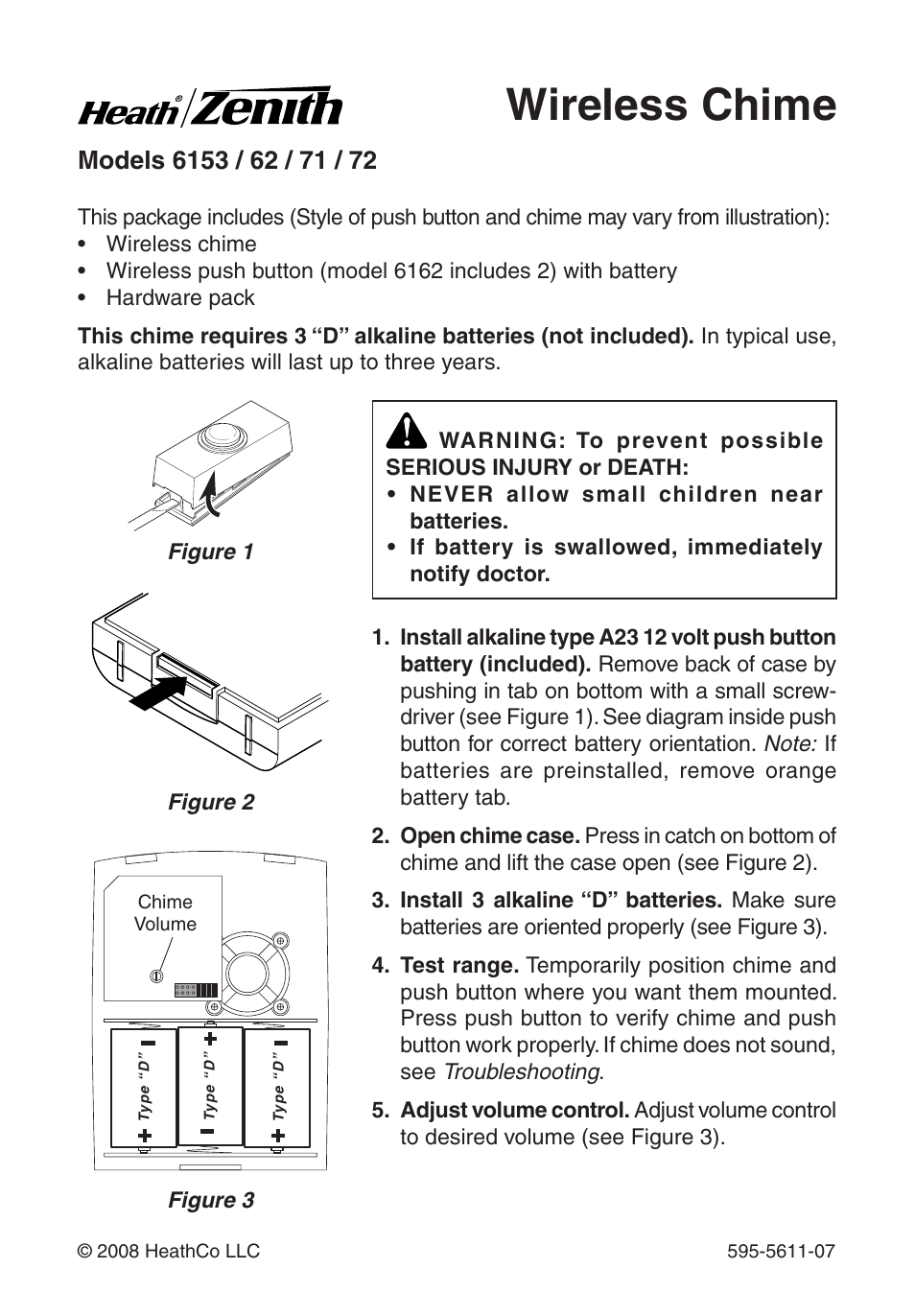 Heath Zenith Wireless Chime 6153 User Manual | 24 pages