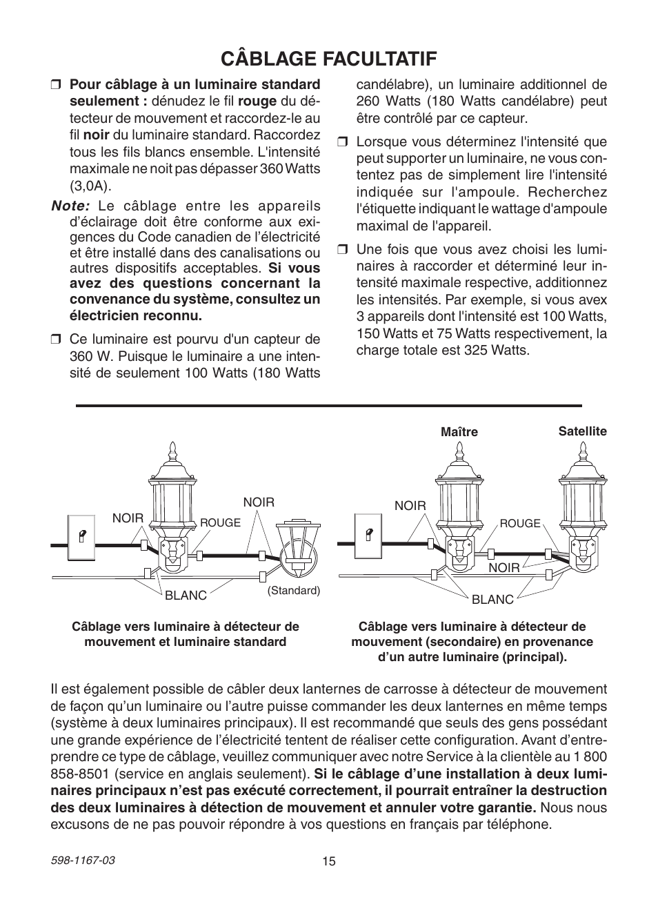 Câblage facultatif | Heath Zenith 4193 User Manual | Page 15 / 20