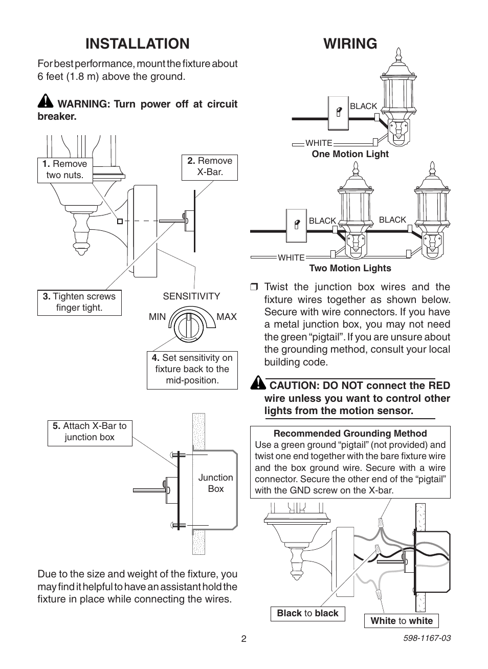 Installation, Wiring | Heath Zenith 4193 User Manual | Page 2 / 20