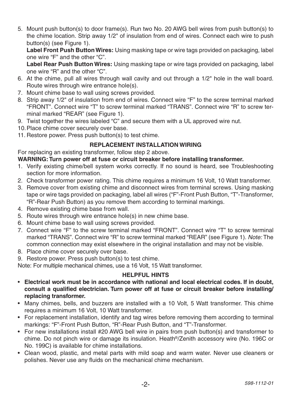 Heath Zenith 122C  EU User Manual | Page 2 / 12