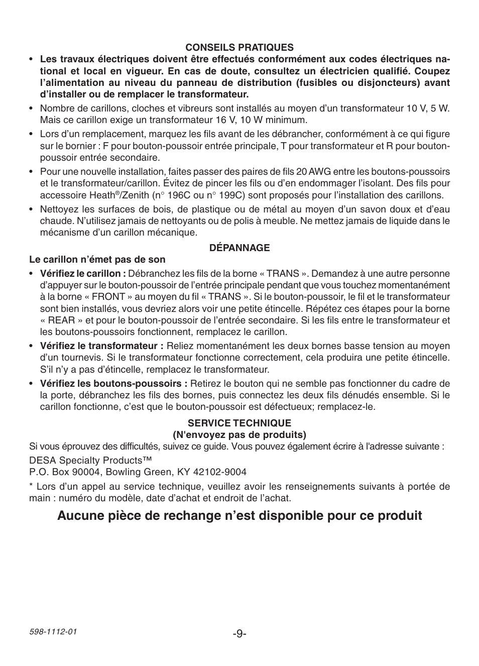 Heath Zenith 122C  EU User Manual | Page 9 / 12