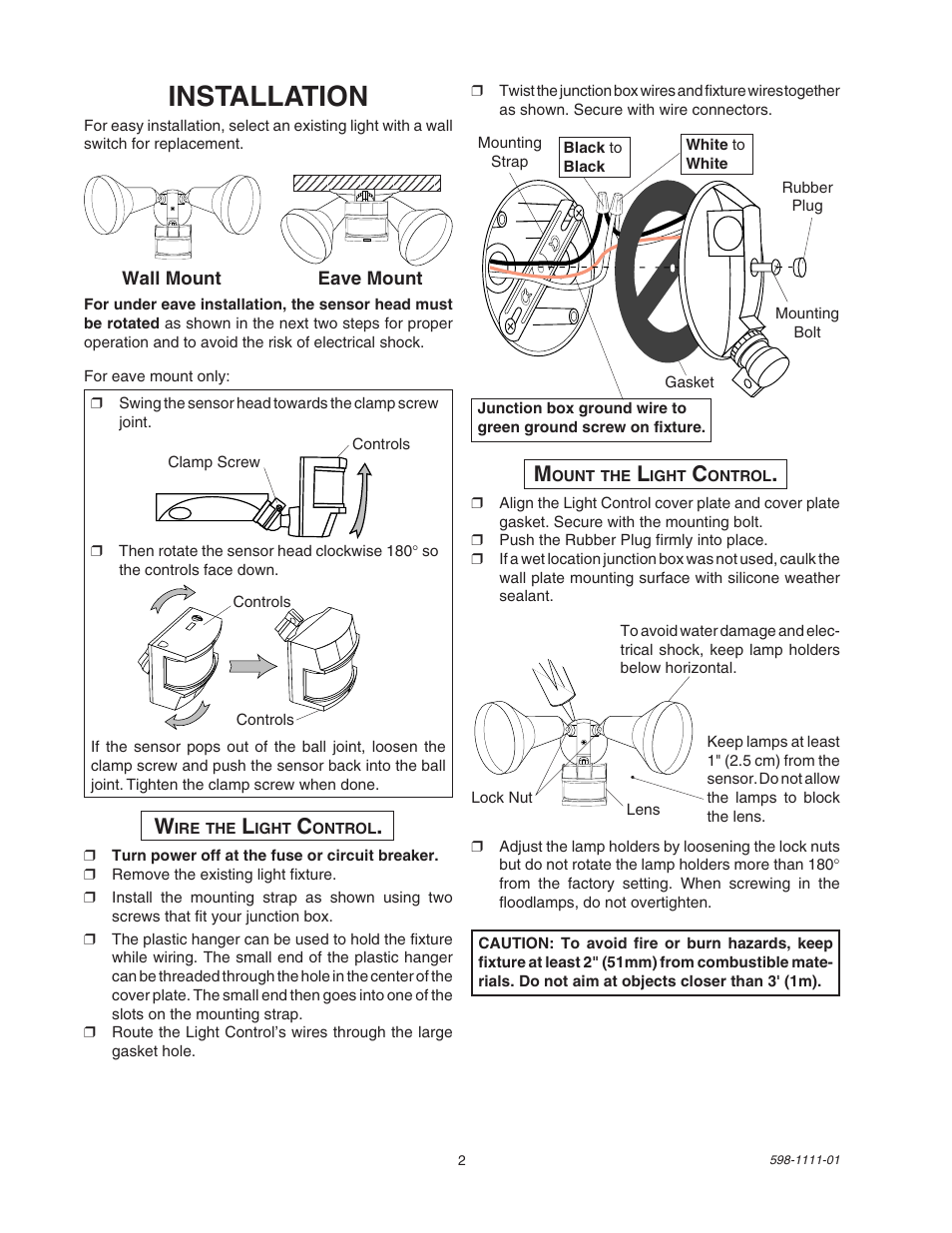 Installation | Heath Zenith HEATH CB-2011 User Manual | Page 2 / 4