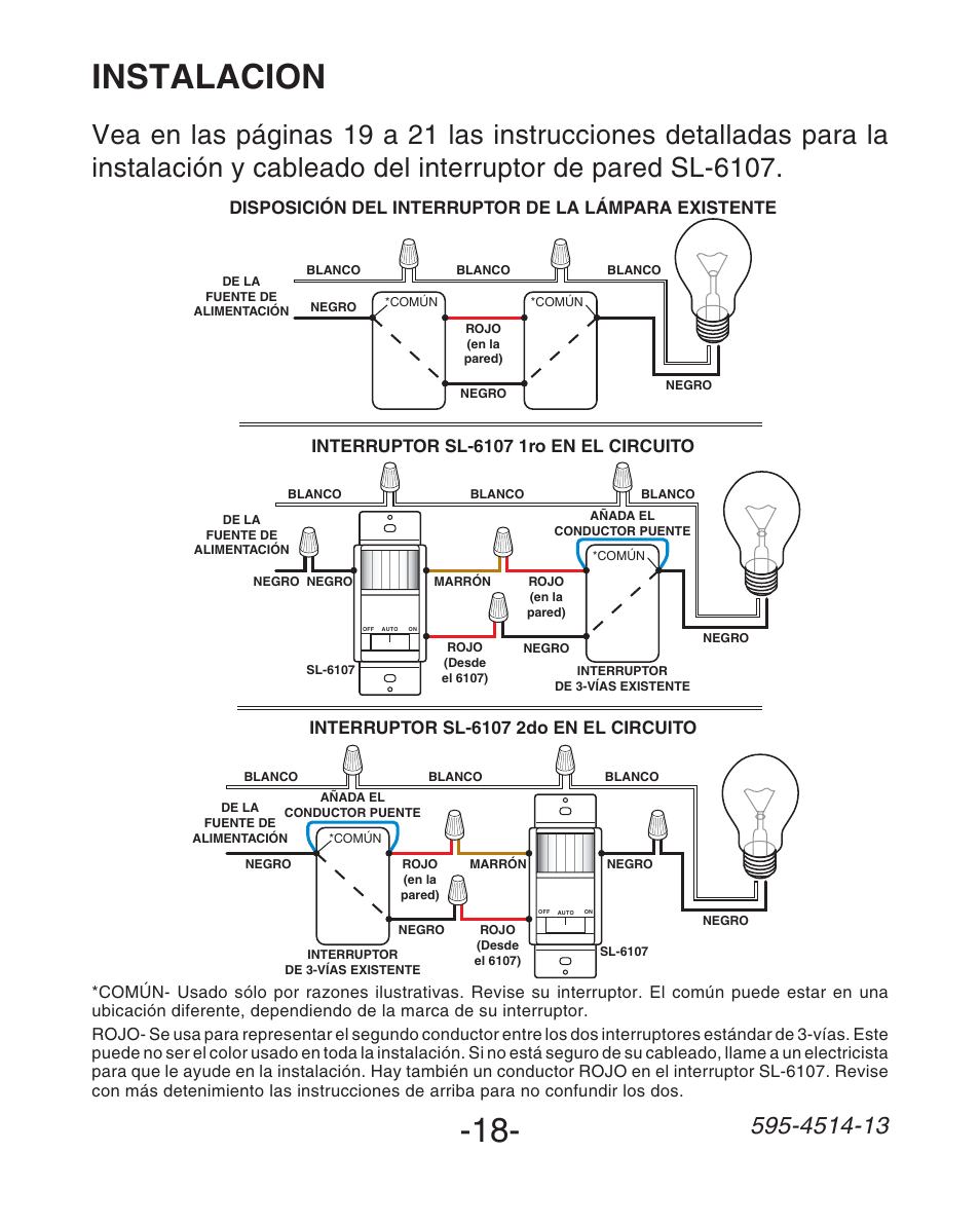 Instalacion | Heath Zenith SL-6107 User Manual | Page 18 / 30