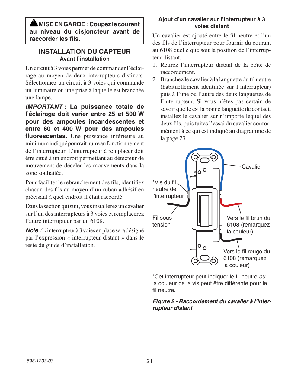 Heath Zenith Motion Sensor 3-Way Wall Switch 6108 User Manual | Page 21 / 28