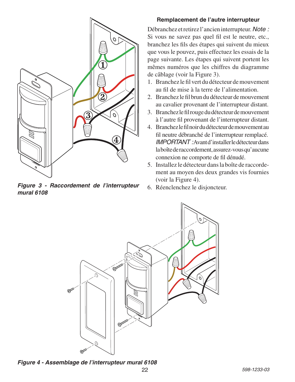 Heath Zenith Motion Sensor 3-Way Wall Switch 6108 User Manual | Page 22 / 28