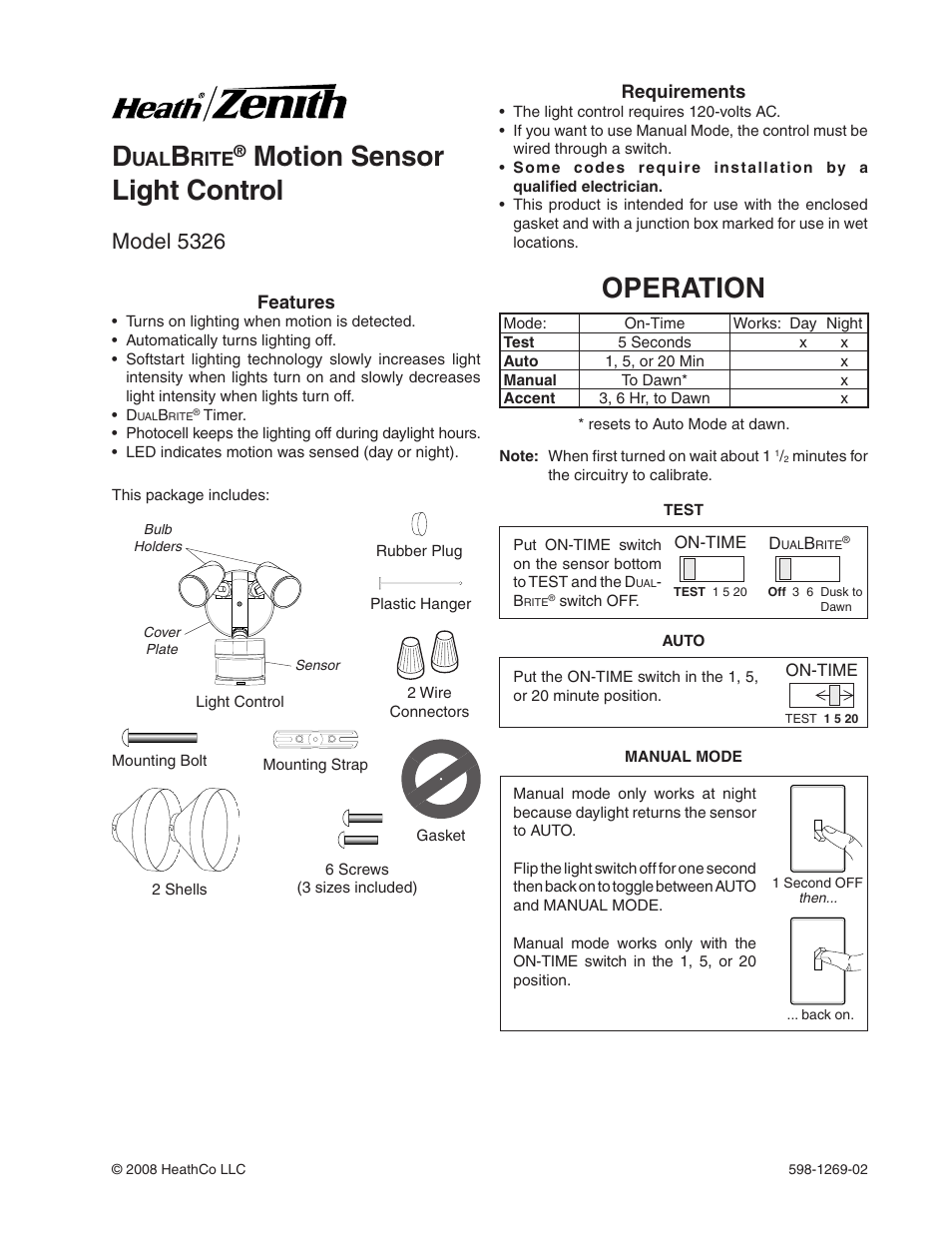 Heath Zenith 5326 User Manual | 20 pages